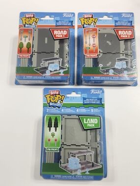 Set of 3 Funko Bitty Pop! Bitty City Road 1 &2 and Land Pack Assortment